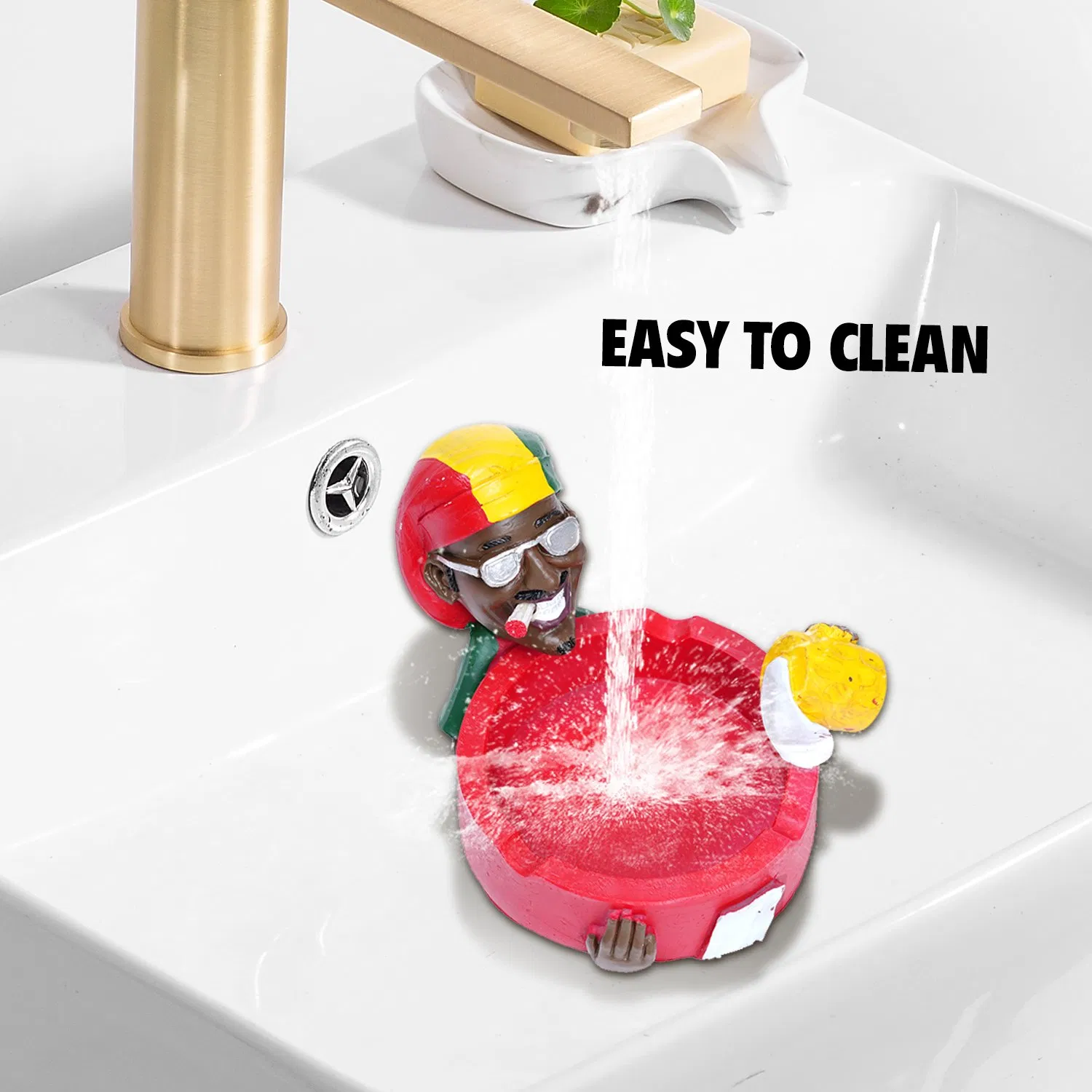 Custom Design Jamaican Handmade Shape Cigar Portable Colorful Resin Ashtray