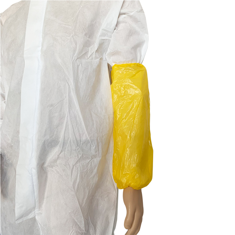 Colorful Machine Made Waterproof Hygiene Customized Yellow Disposable Plastic PE Arm Sleeve Cover