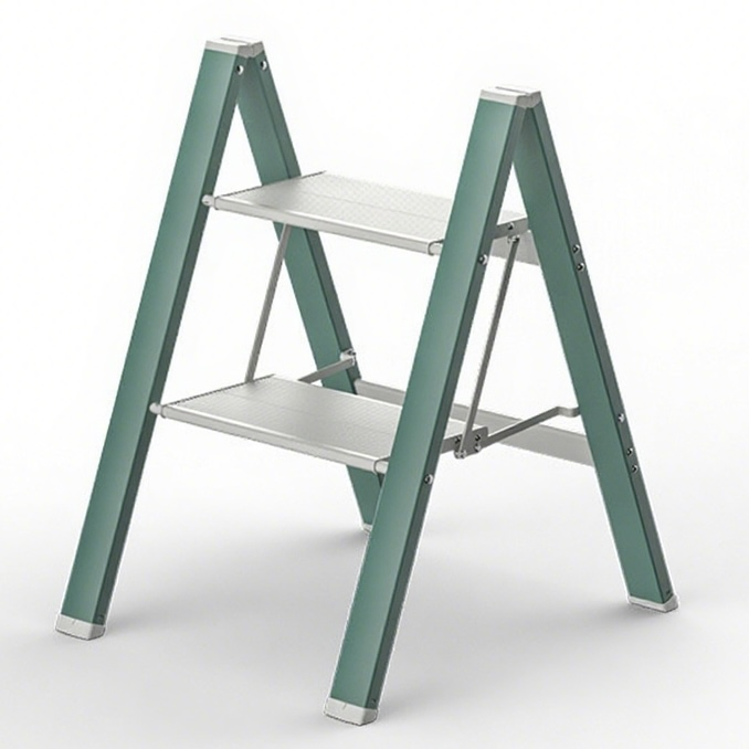 Folding Aluminum Alloy V-Shaped Ladder with Two Steps