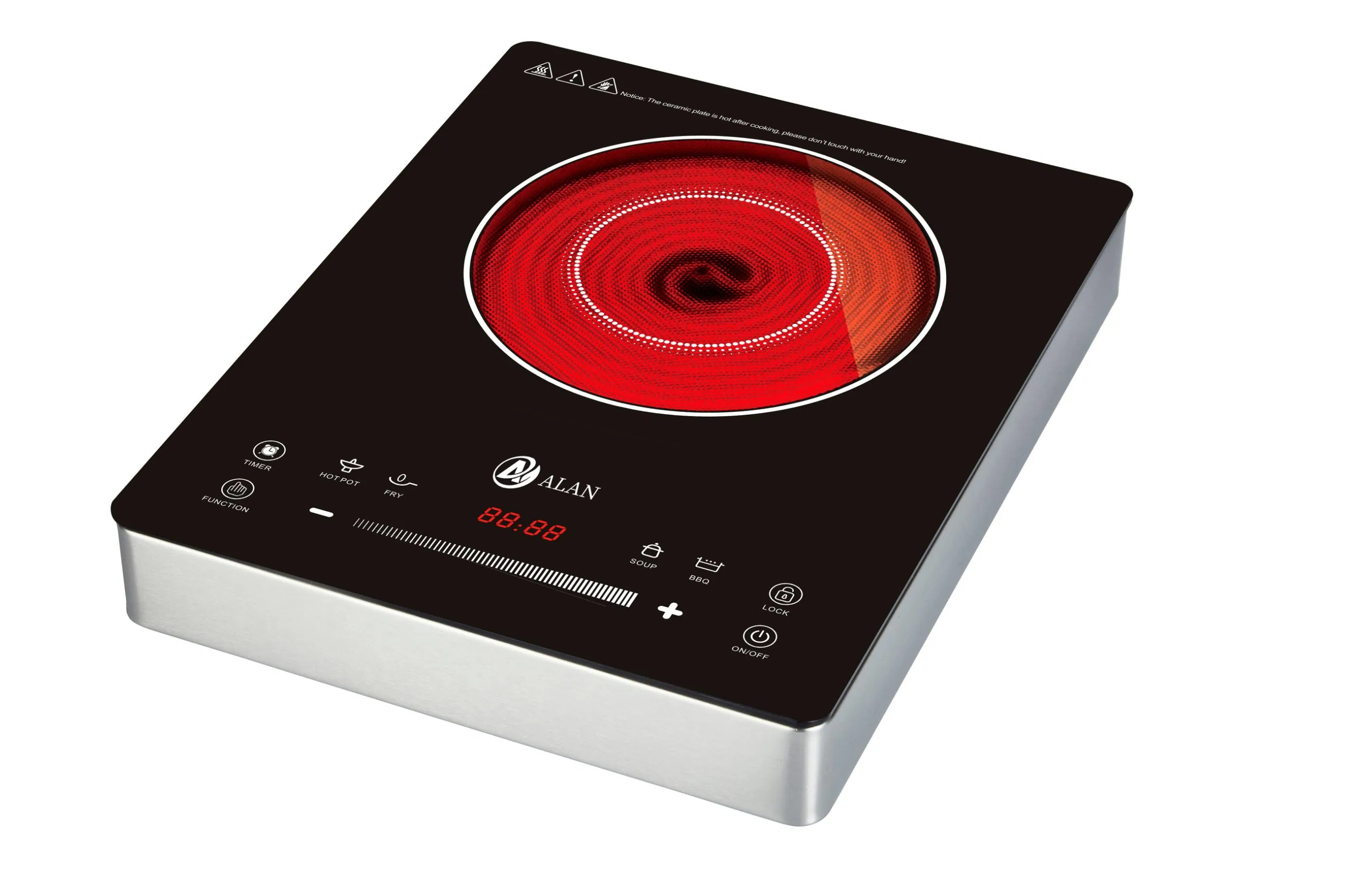 Stable Quality CB Infrared Cooker 2000watt Small Size Pressbutton Electric Ceramic Stove