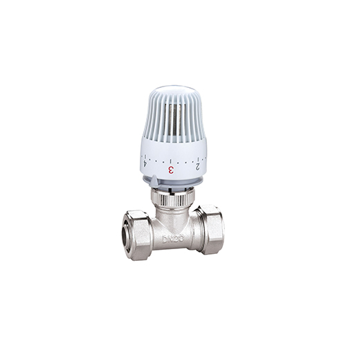 Brass Thermostatic Mixing Valve 15 mm Sensitive Temperature Pipe Basin Thermostatic Mixing Valve for Bathroom Washroom Kitchen Wash 1/2"