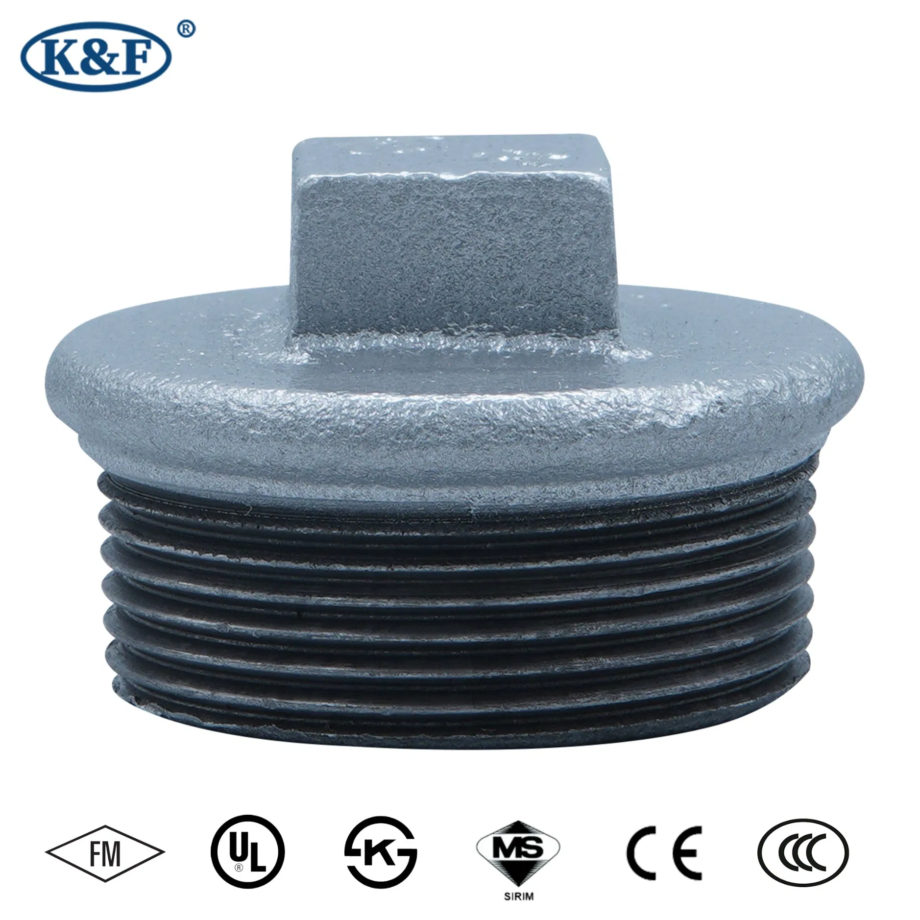 Kanaifu Factory Water System Thread Silver Malleable Galvanized Iron Pipe Fittings Bushing with FM UL
