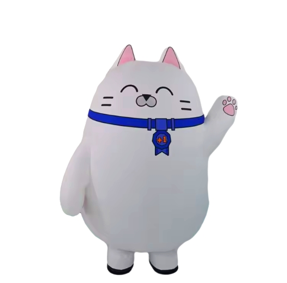 Vibrant Inflatable Cat Decor for Eye-Catching Mall Displays