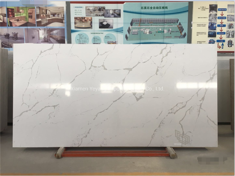 Quartz Slab White/Grey/Beige/Black/Brown Cararra White Artificial Stone Quartz Countertop/Table/Vanitytop