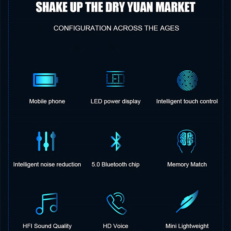 Bluetooth 5.3 Earbuds F9 Headphone Tws Touch Control LED Screen Display F9 Wireless Earphone