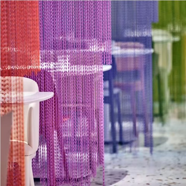 Decorative Art Aluminum Chain Mesh, Handmade, for Cafes, Restaurants and Wedding Styling