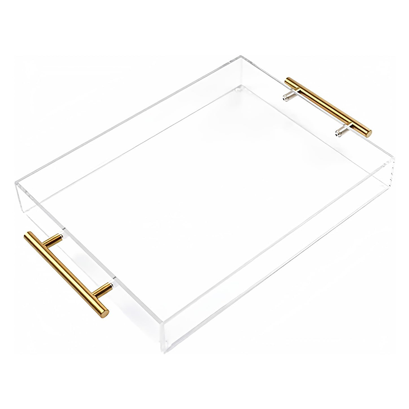 Clear Acrylic Serving Tray for Food Drinks and Home Decor
