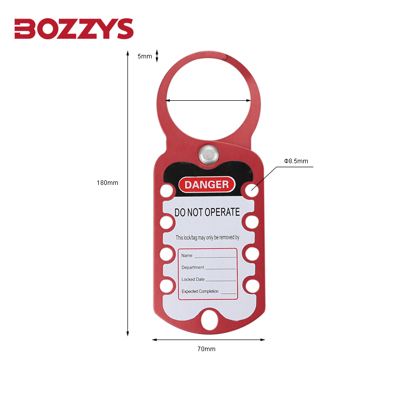 Bozzys 70mmx180mm Yellow Labeled Snap-on Lockout Hasp