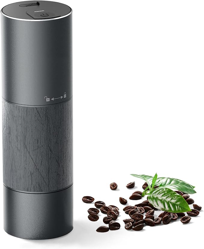 High Quality Wholesale Portable Coffee Grinder with One Button Start Premium Mini Grinder USB Color Box 25 90 Grey ABS RV