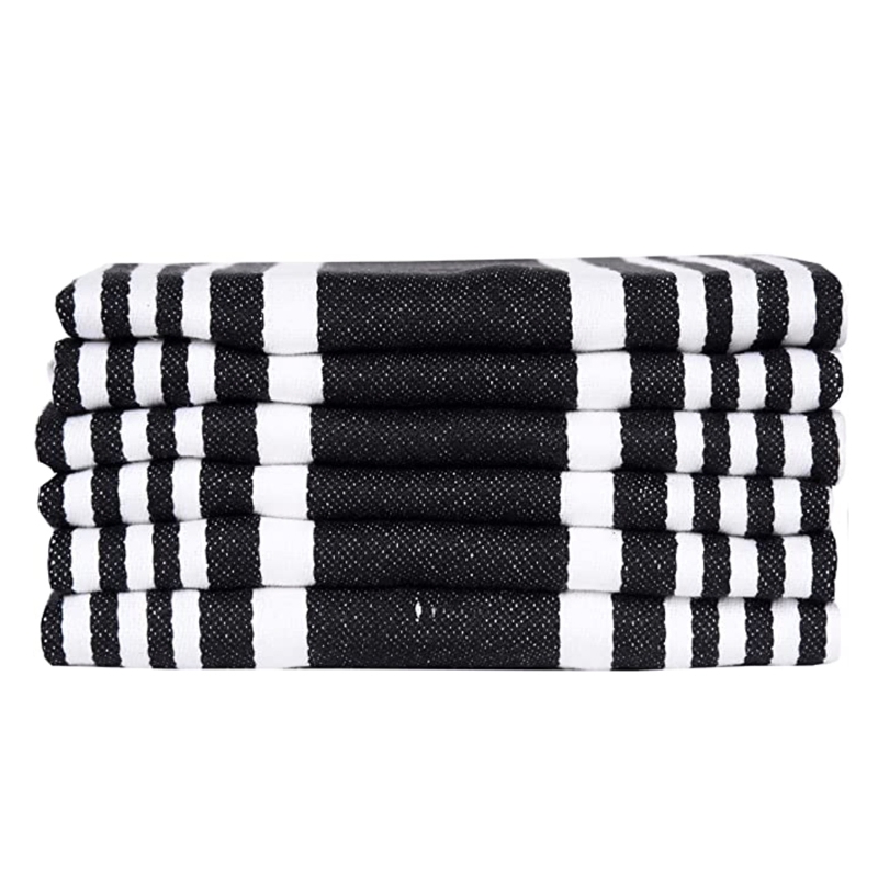 Highly Absorbent Dish Towel with Mitered Corners Trendy Stripes Bar Towels