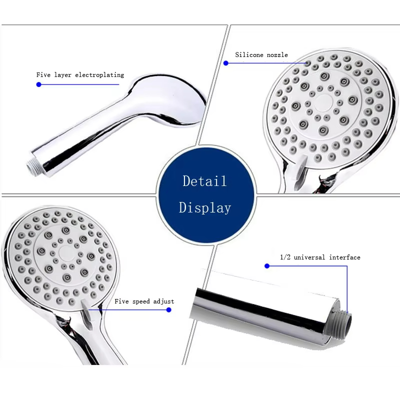 Hot Selling 5 Feature High Pressure ABS Plastic Handheld Bathroom Shower Heads
