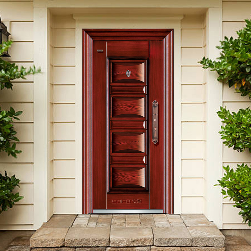 Multi-Lock Set House Front Door Design with Customized Color