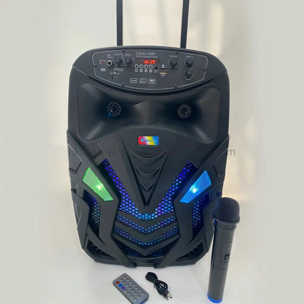 12inch Trolley Speaker Bluetooth Wireless Speaker Box with LED Lights