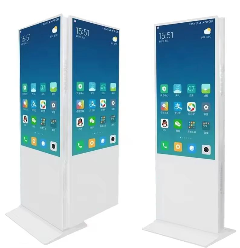 Dual Side Android Floor Standing Indoor Display Totem 4K Screen 49 Inch Digital Signage