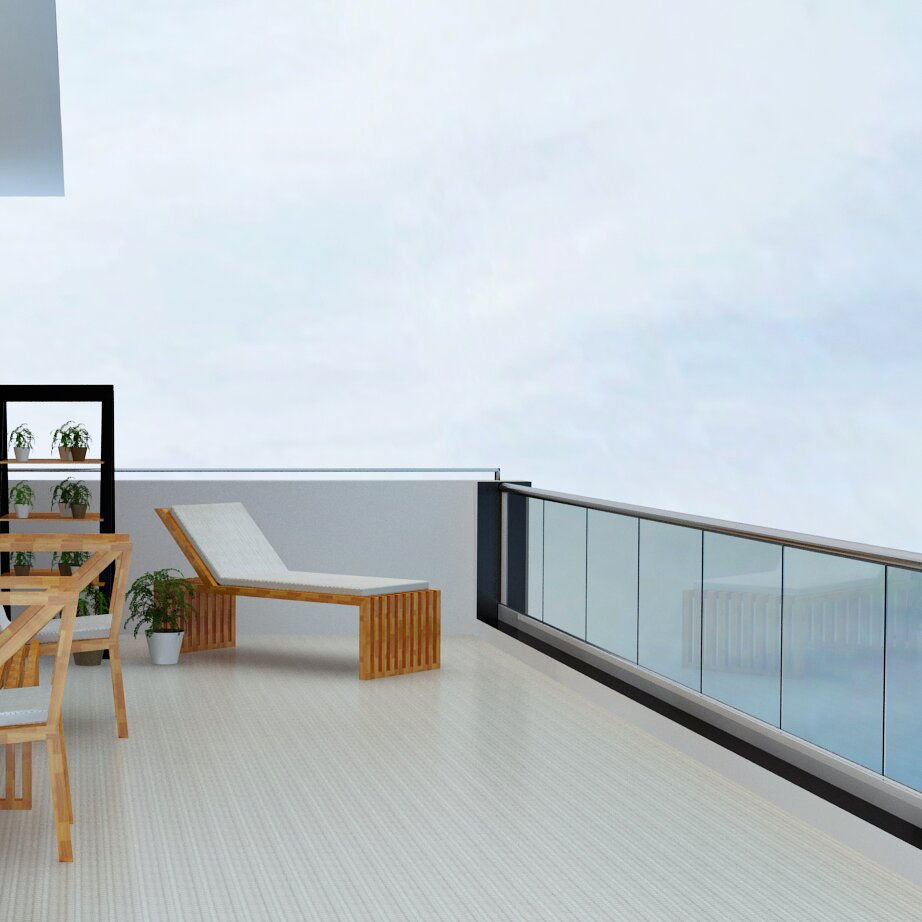 Frosted Privacy Stainless Steel Tempered Glass Handrail for Balcony Balustrade (DMS-B2117)