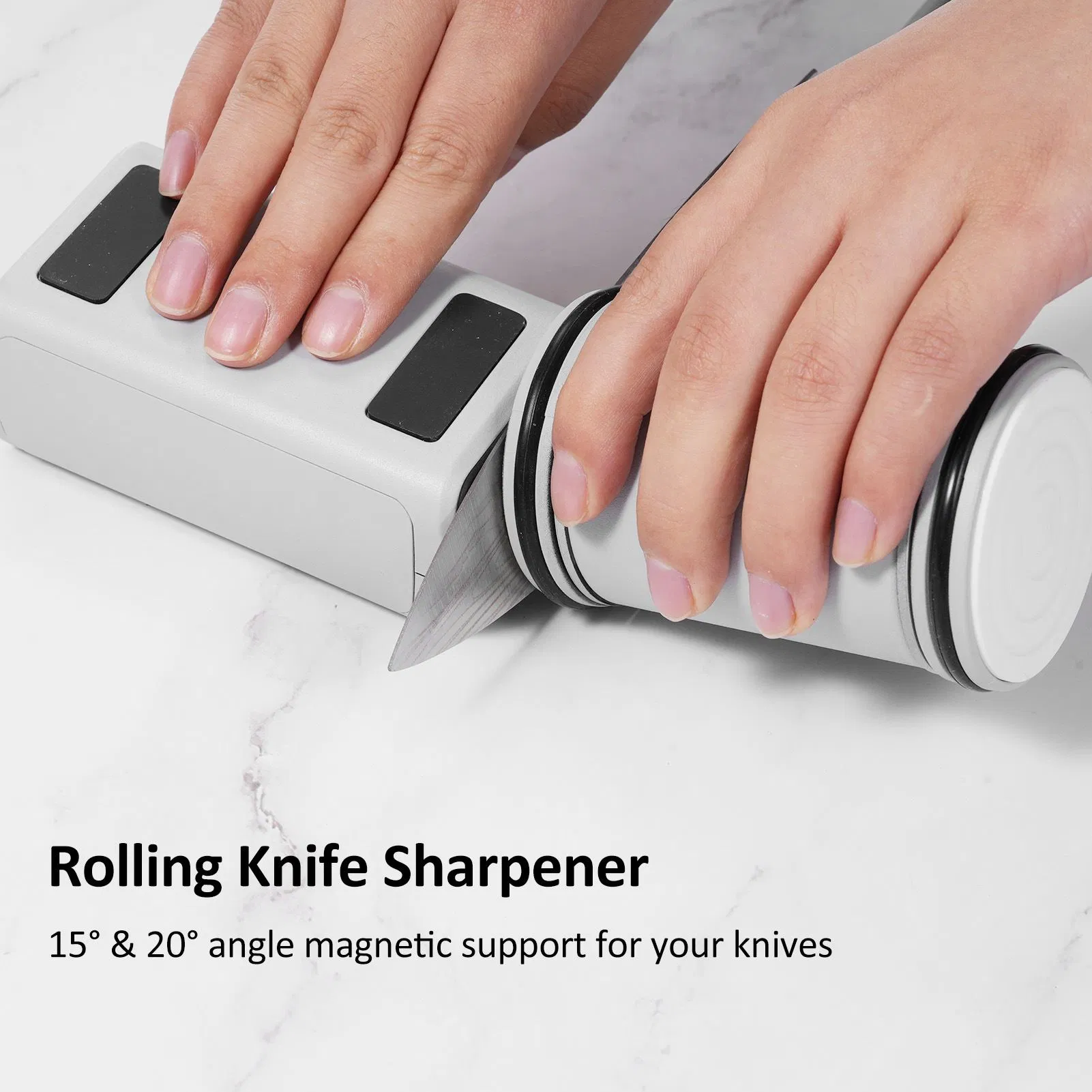 Rolling Knife Sharpener, Knife Sharpener with 15 Degree and 20 Degree Wbb29978
