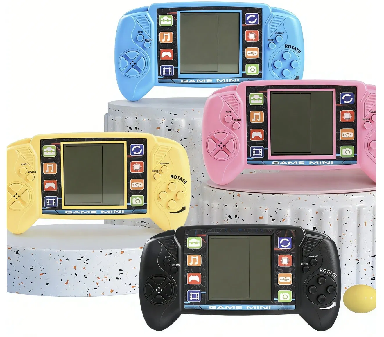 Детская игровая консоль с блоками, цветной экран