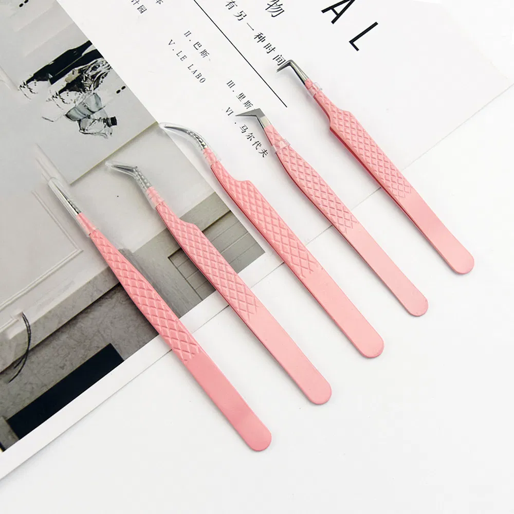 Professional Fiber Tip Eyelash Tweezer Volume Lash Tweezers Fiber Tip Set