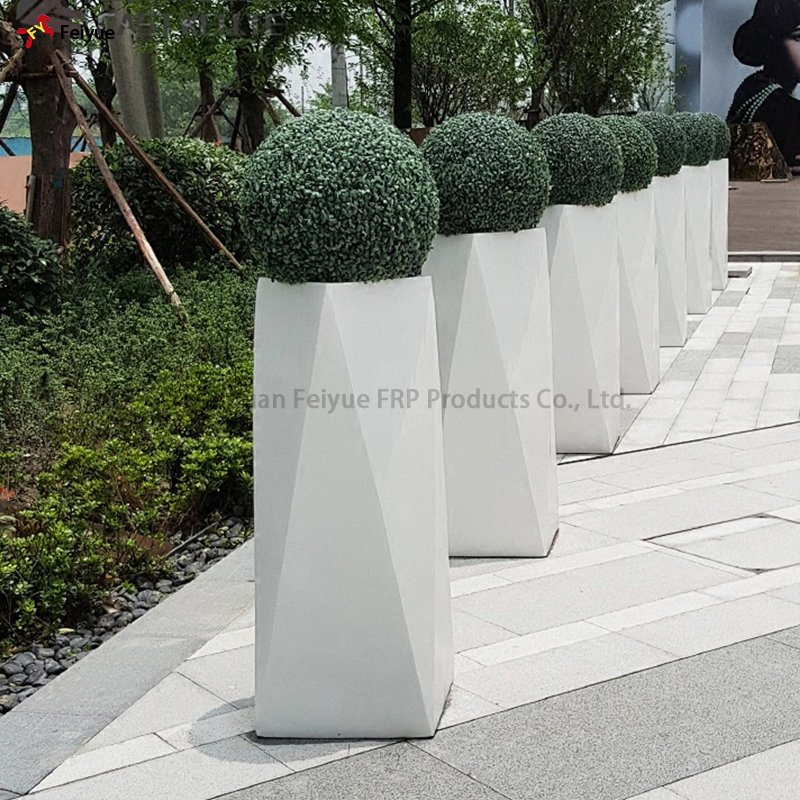 Balcony Outdoor Plastic Nursery Flower Pot Large Plant Fiberglass Garden Pots Planter