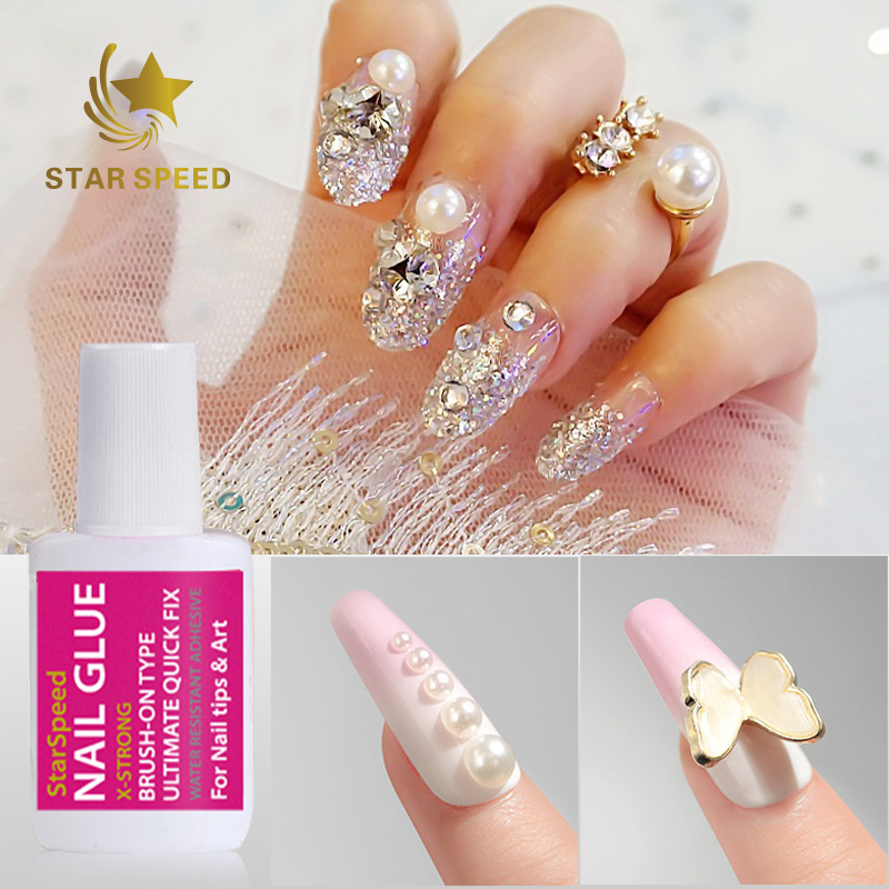Good Quality Clear Color Non-Toxic15ml Brush on Nail Glue for Nail Tips and Arts