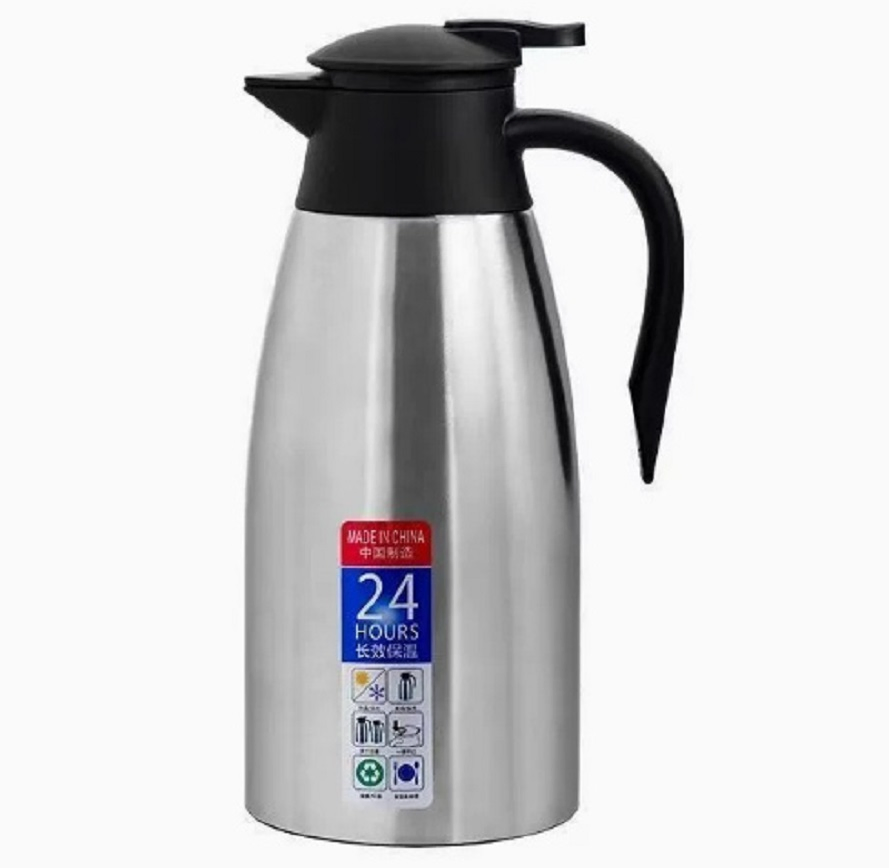 Glass Liner Flask Stainless Steel Vacuum Jug Coffee Carafe Water Pot