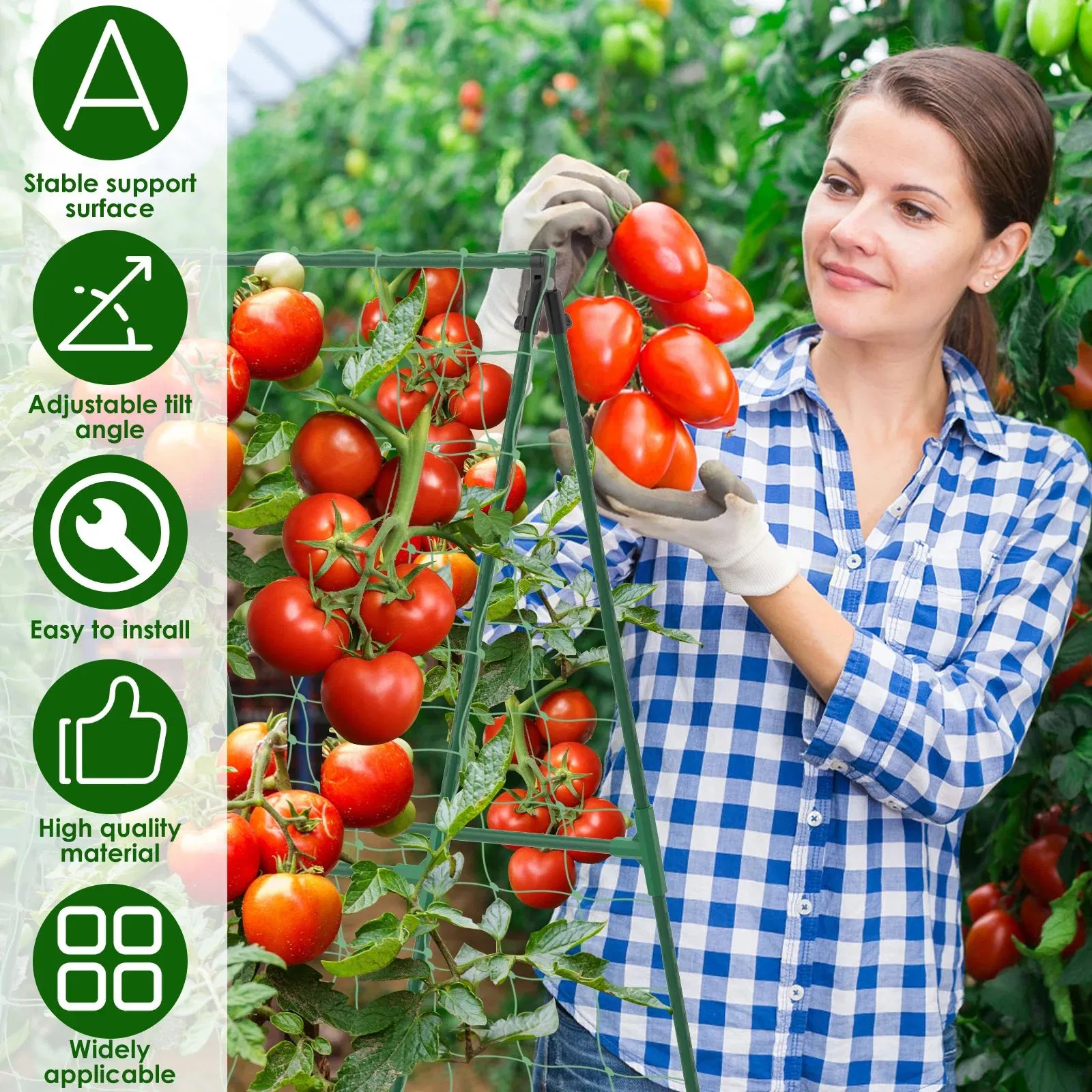 a-Frame Cucumber Trellis Plant Climbing Frame Set Detachable Easy to Install Outdoor Garden Vegetable Trellis for Climbing Plant