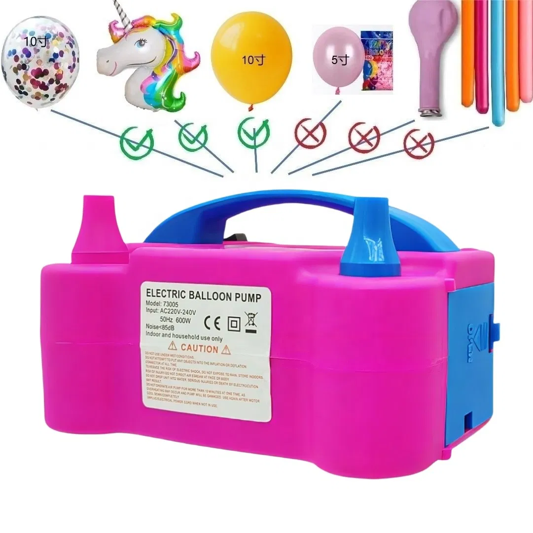 73005 Mini Balloon Pump Electric Air Pump Quickly Inflate Pump Dual Nozzle Electric Balloon