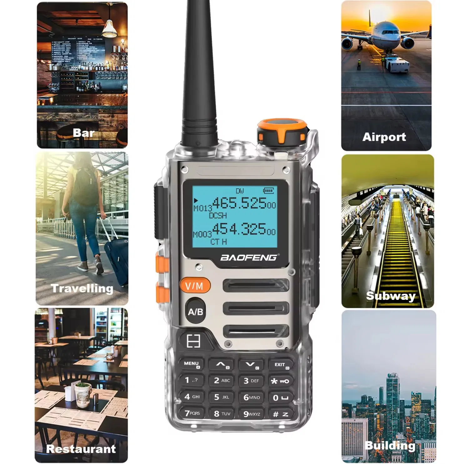 Радиостанция Baofeng UV-K68 5W, прозрачный корпус