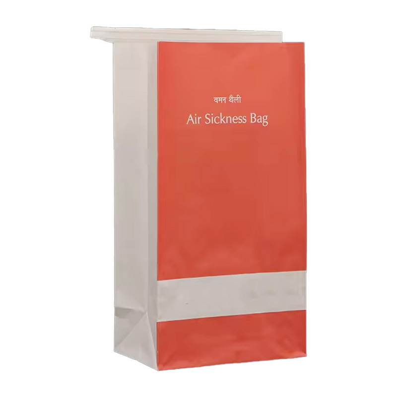 Disposable Kraft Paper Emesis Bags Square Bottom Airsickness Vomit Bags with Custom Printing