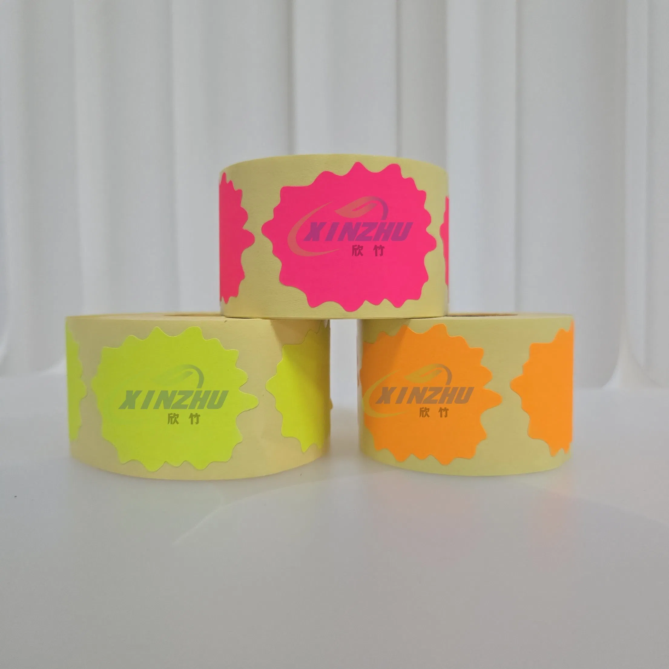 Custom fluorescent Color Handheld Coded Price Tag Woodfree Paper Label Material