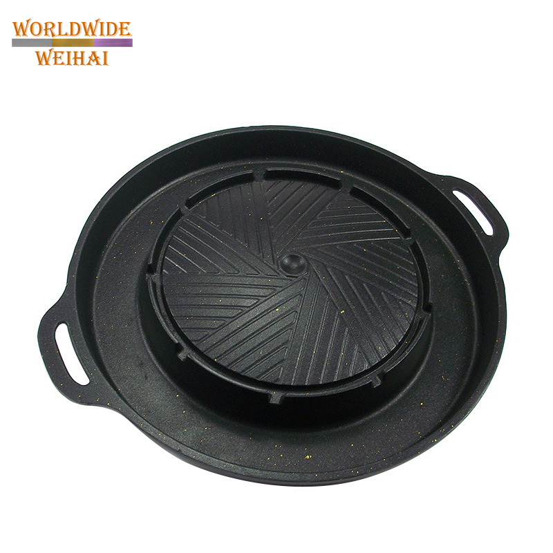 Hot Selling Outdoor Grill Pan BBQ Hotpot Black Tray Table with Soup