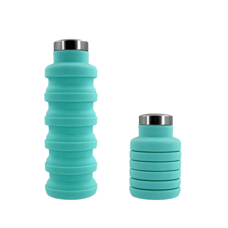 Leakproof Valve Reusable BPA Free Silicone Collapsible Water Bottles