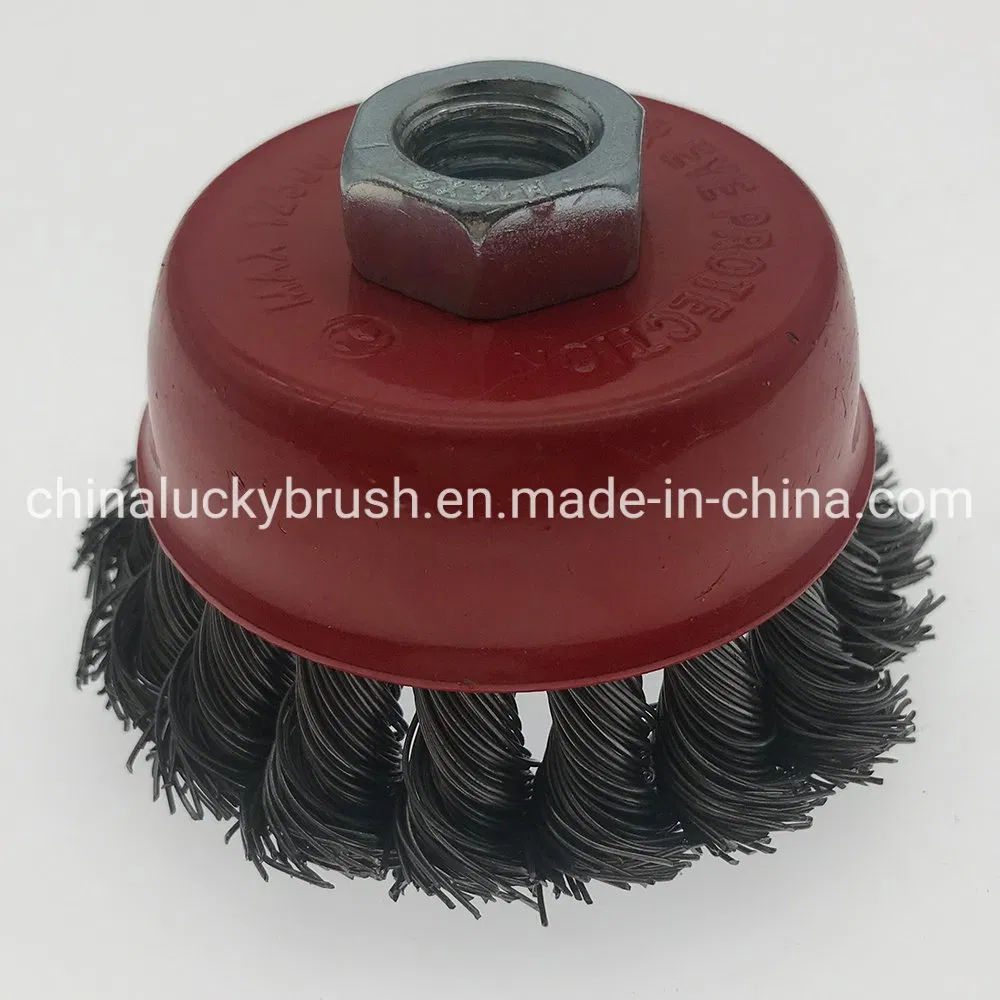 5inch Twist Wire Bowl Cup Brush with M14X2 Nuts (YY-643)
