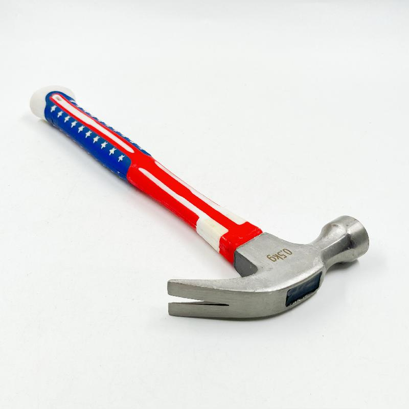 Hand Tool Steel Head Claw Hammer with Fiberglass Handle