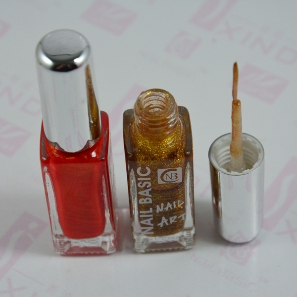 (NP522) OEM Private Label Nail Art with Glass Bottle&Shiny Silver Cap