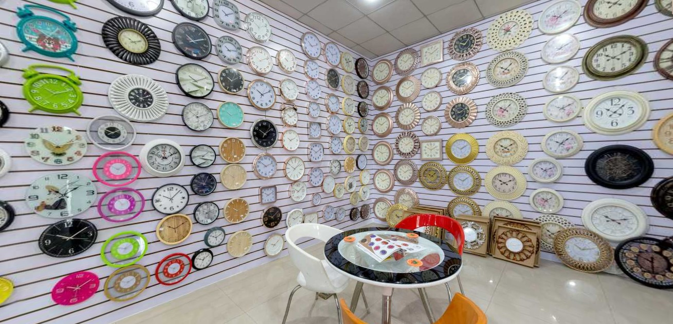 14" Alarm Clock Design Sparkling Blue European Style Quartz Wall Clock