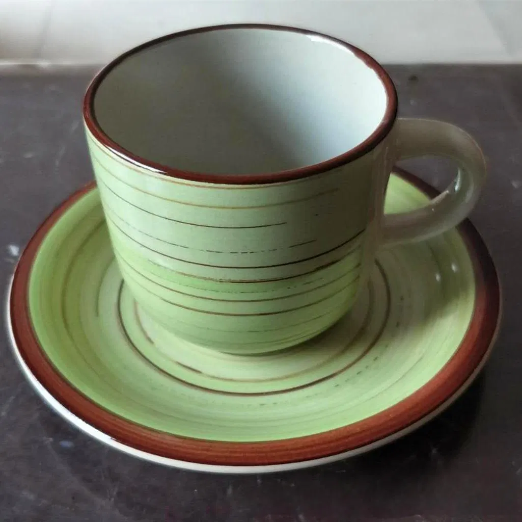 350 Cc Cup and Saucer Handle Line Stoneware Porcelain Ware Tableware