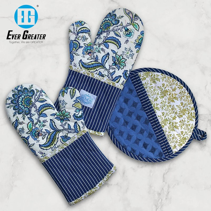 Custom Printed Cotton Oven Mitts High Quality Christmas Oven Mitt Set for Perfect Souvenir Gift