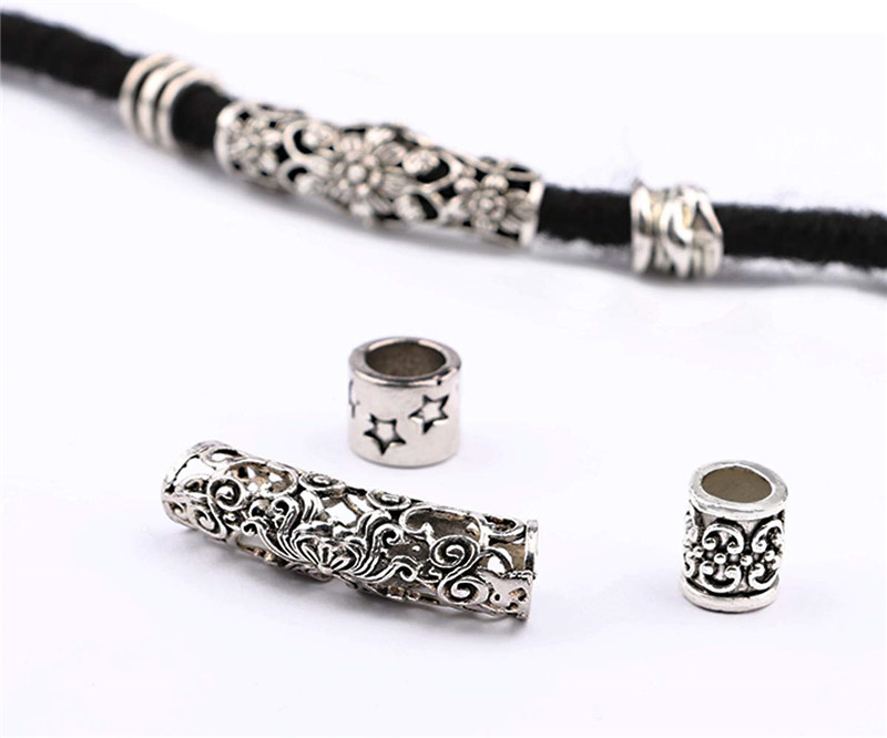 Металлические бусины для дредов и кос, 12 шт.