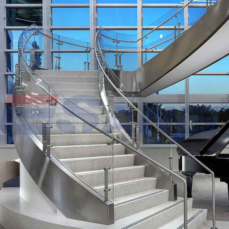Esang Glass Balustrade Brushed Handrail Accessories Staircase Railing for Commercial Office/Hotel/School/Hospital