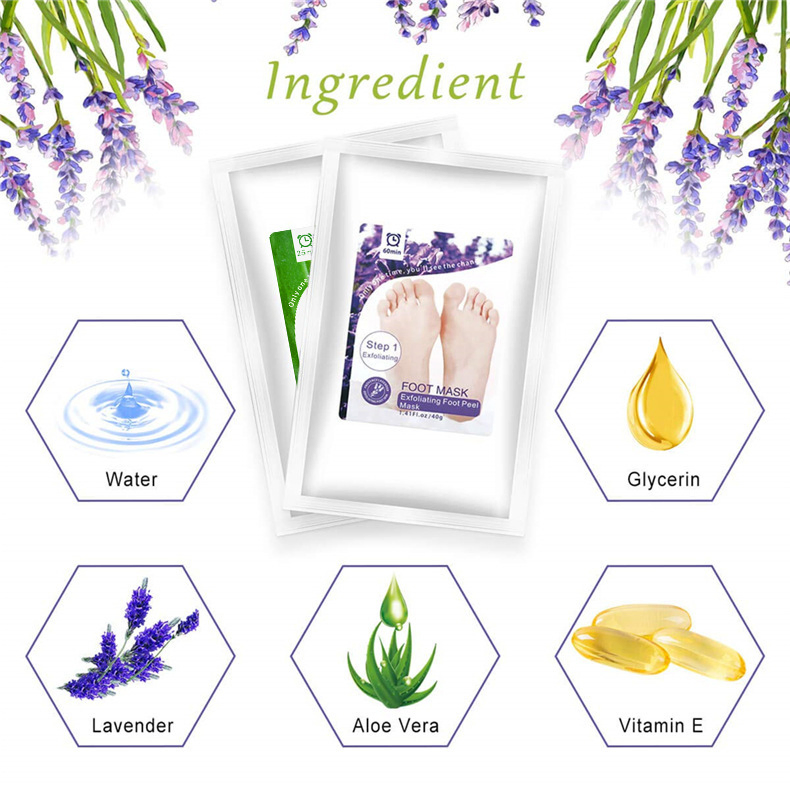 Beauty Cosmetics Skin Care Moisturizing Exfoliating Peeling Socks Lavender Foot Mask