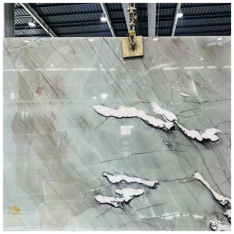 Luuxry Exotic Light Green Cristallo Tiffany Quartzite for Wall and Countertops