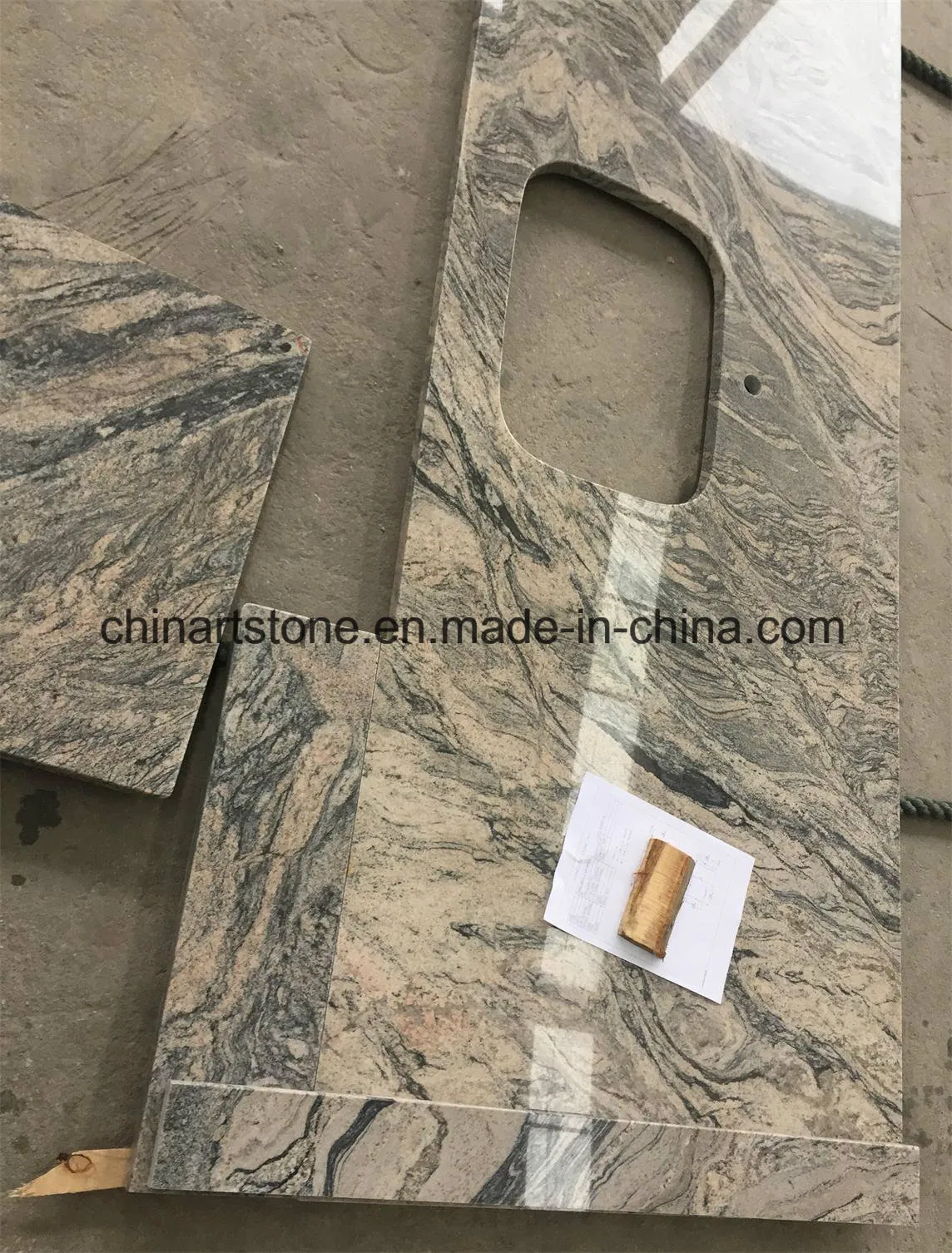 Chinese White, Gold, Black Granite Kitchen Countertop for Building Project