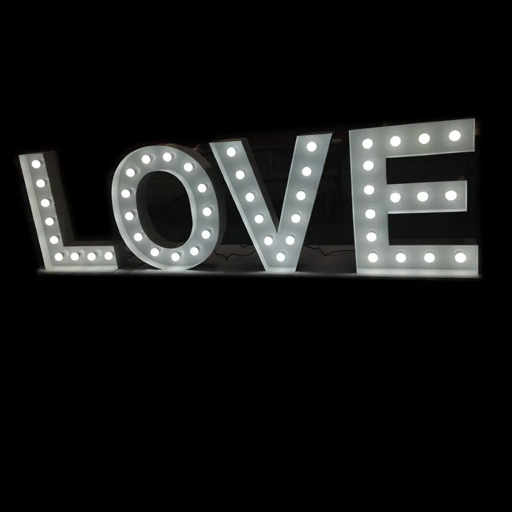 China OEM Metal LED Light up Shaped Wedding Letter Lights