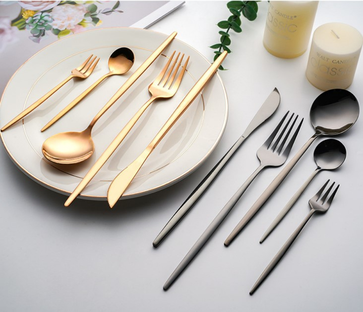 Uniturcky Gold Stainless Steel Eating Utensils Set