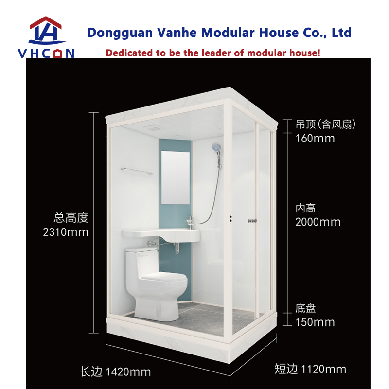 Showers Complete Prefabricated Unit Integrated Design Fabricated Freestanding Fancy European Modular Prefab Bathroom Pod with Toilet