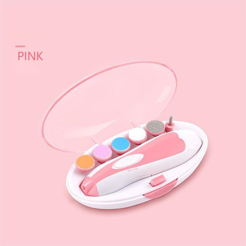 Baby Nail File Electric Nail Trimmer of Manicure Set with Nail Clippers and 7 Grinding Heads Nail Polish for Nail Beauty