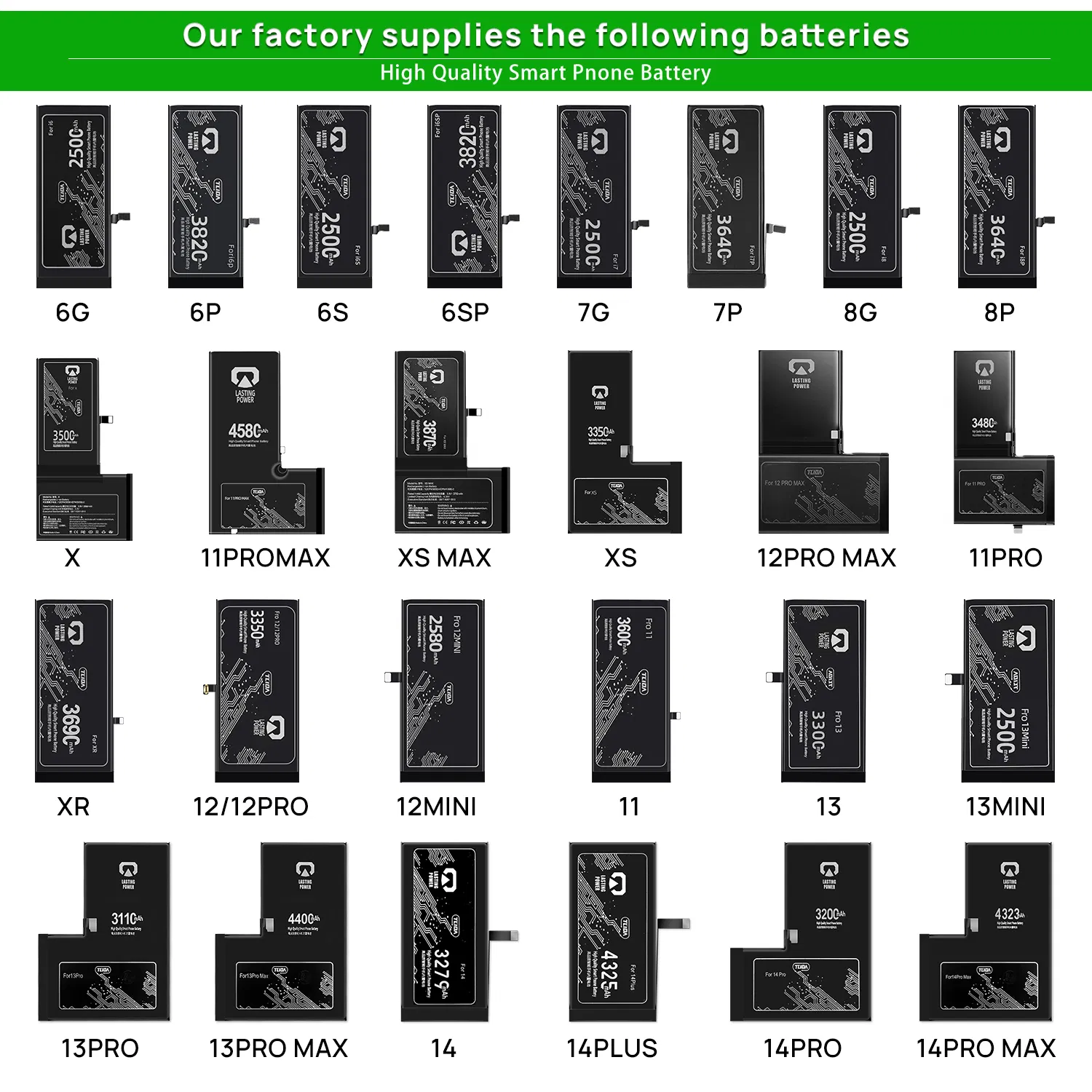 Tlida Factory Direct Sale Batteries for iPhone 14PRO for iPhone 11PRO Batteries