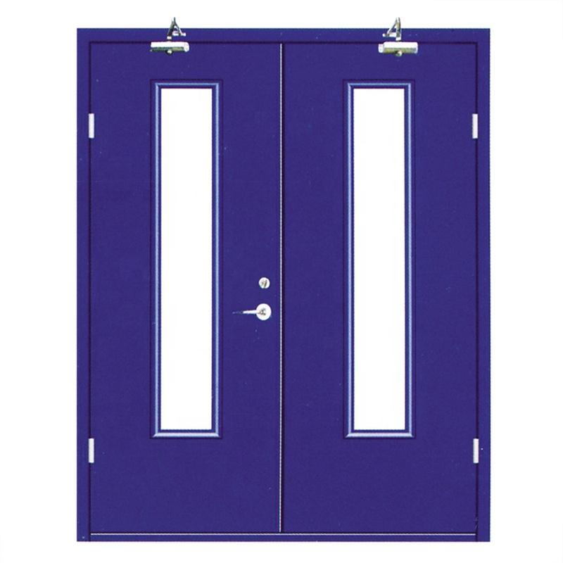 UL Certificate Double Swing Fire Protection Metal Escape Doors for School Project