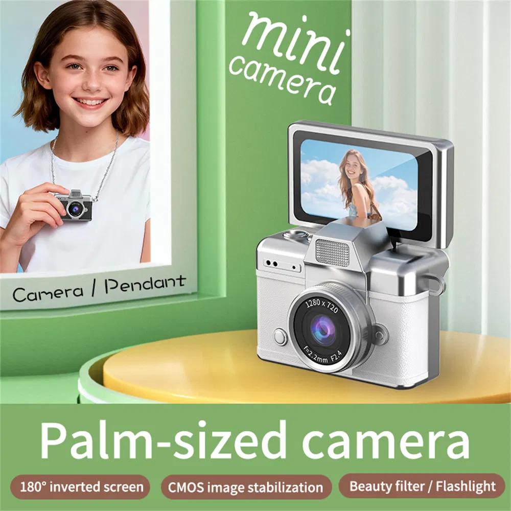 Lk-027 Mini Retro Camera - 1.47" Flip Screen, HD Video, CCD, Brown